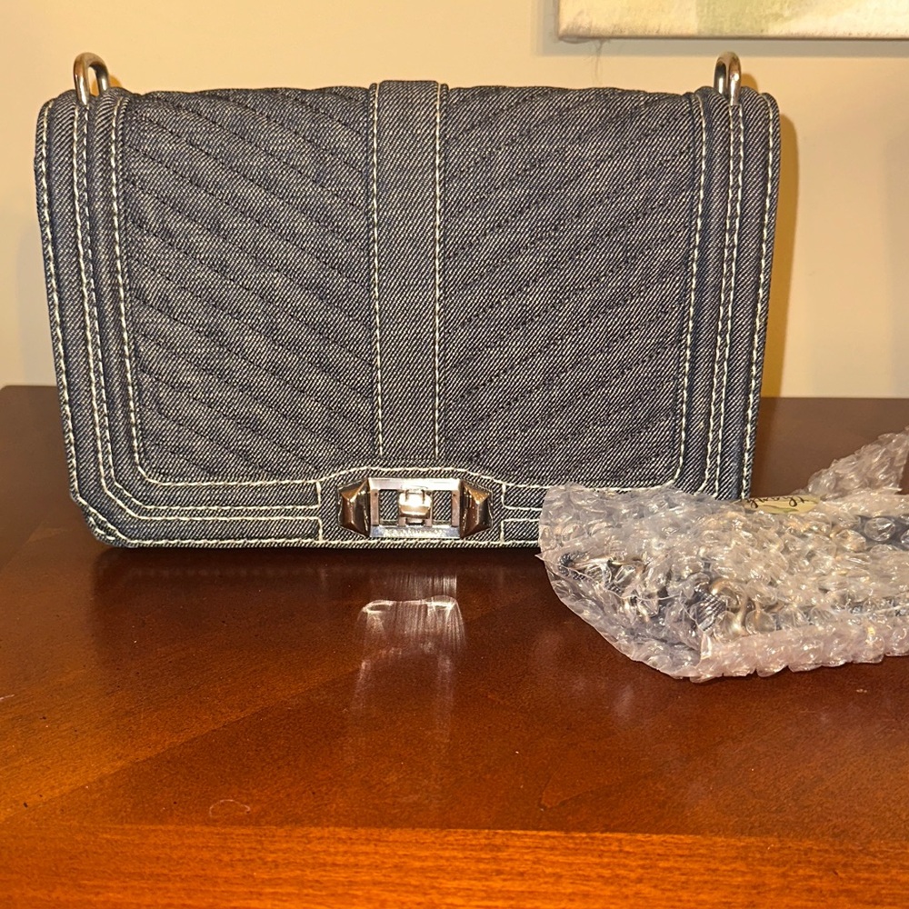 Rebecca Minkoff Denim Quilted Crossbody Bag - Picture 2 of 7